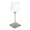 Ancilla 3100ST steel touch-controlled on/off table lamp with white opal glass