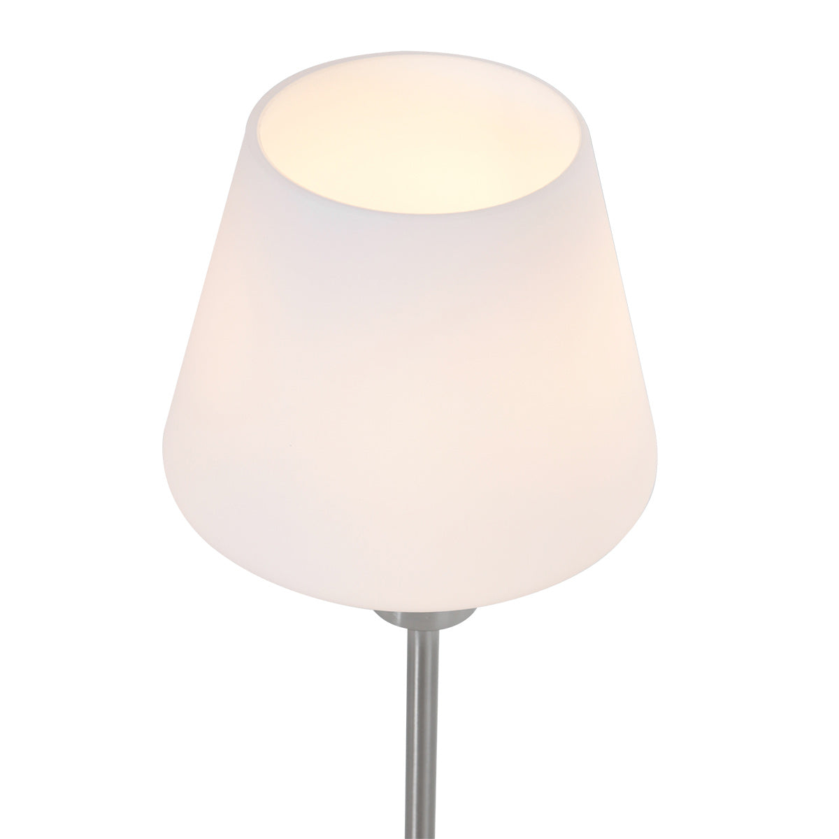 Ancilla 3100ST steel touch-controlled on/off table lamp with white opal glass