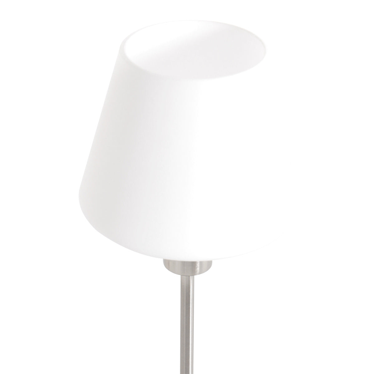 Ancilla 3100ST steel touch-controlled on/off table lamp with white opal glass