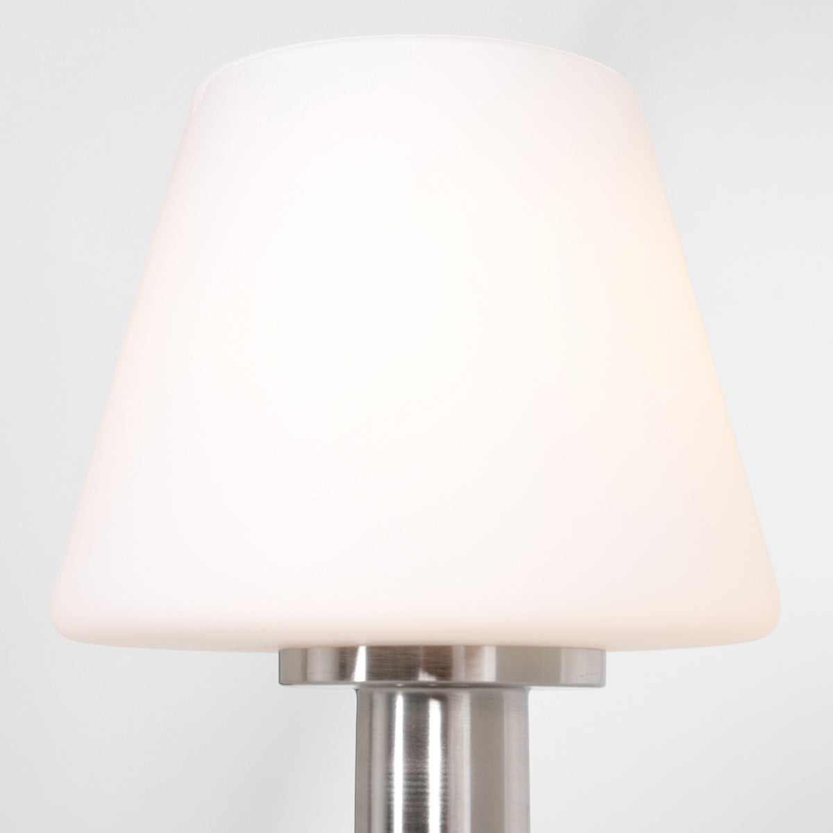 Ancilla 3100ST steel touch-controlled on/off table lamp with white opal glass