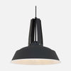 Black dome pendant light 42 cm, matte metal bell shade | Eden