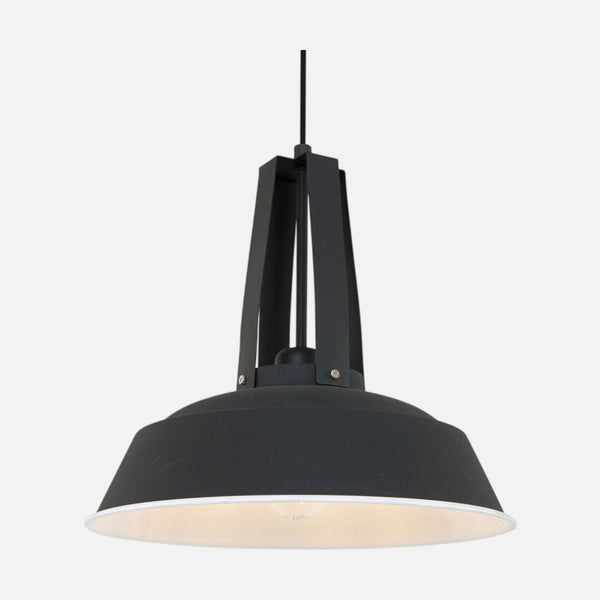 Black dome pendant light 42 cm, matte metal bell shade | Eden