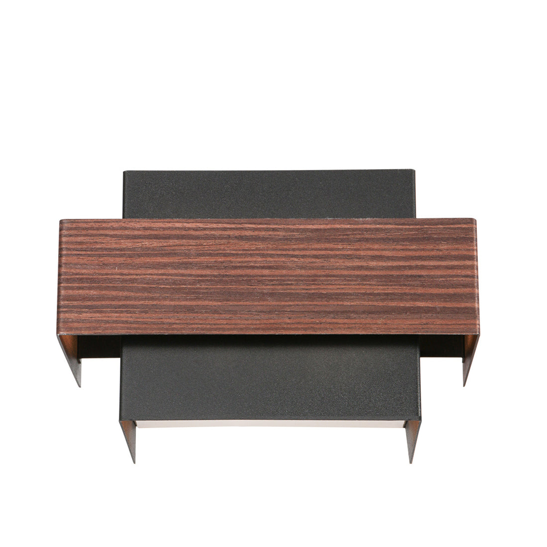 Wood and metal wall lamp, black cube & wood finish G9 | Muro