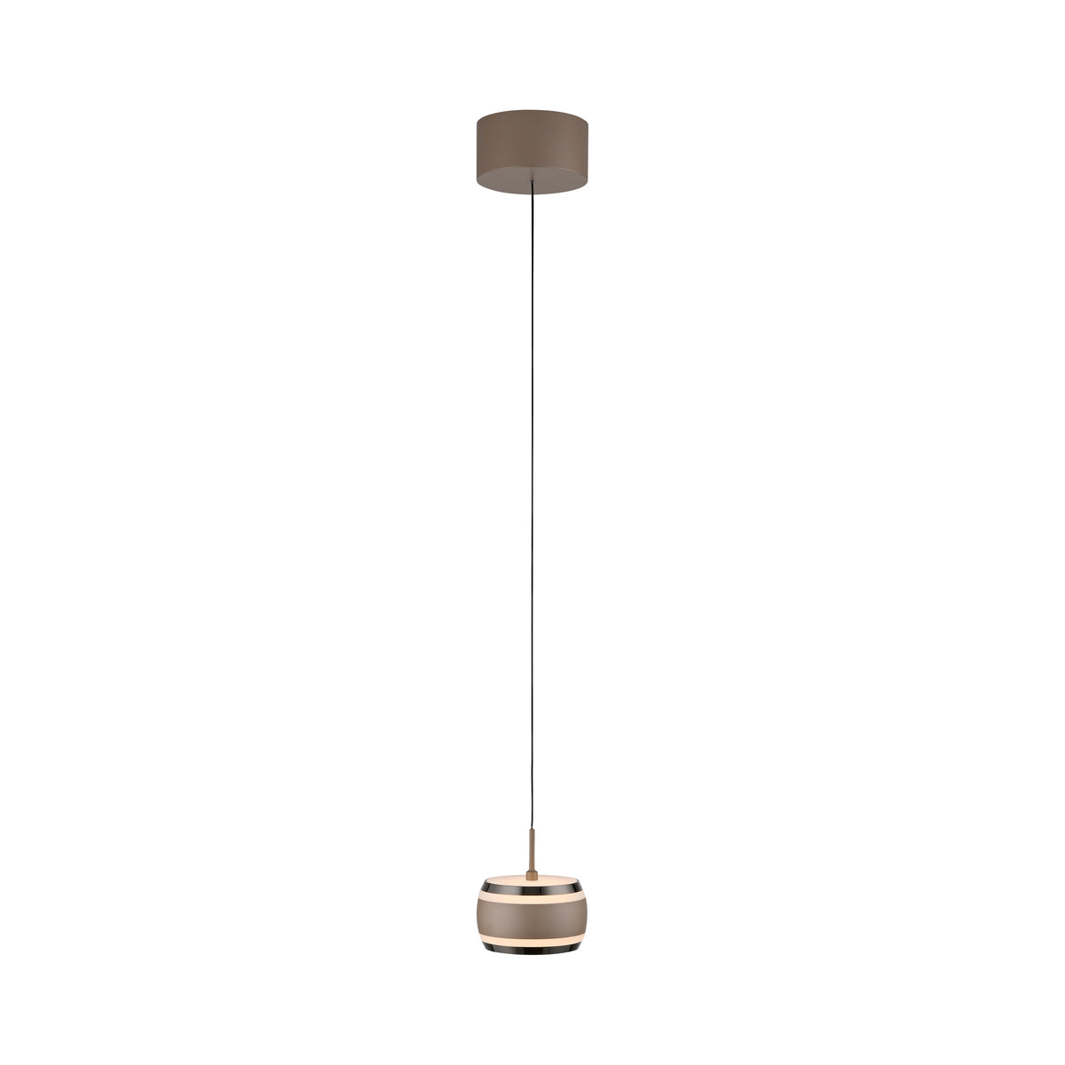 Suspension Pure Falling Rings marron et chromée, P 13 cm