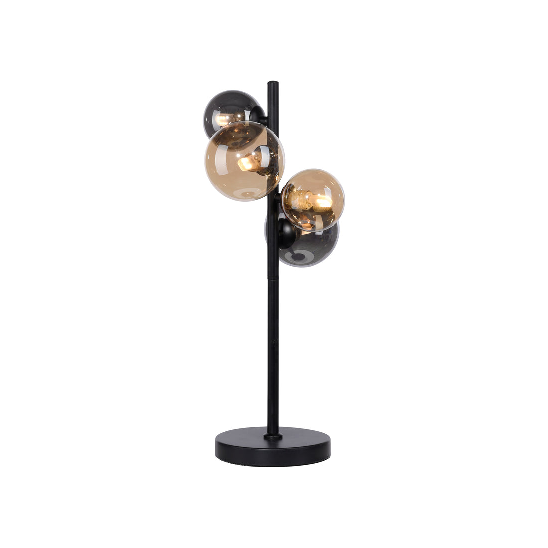 Lampe à poser Popsicle 4 lumières fumée et ambrée, verre