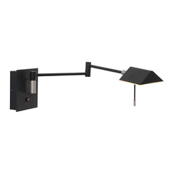 Retina 3402ZW black wall lamp with USB ports
