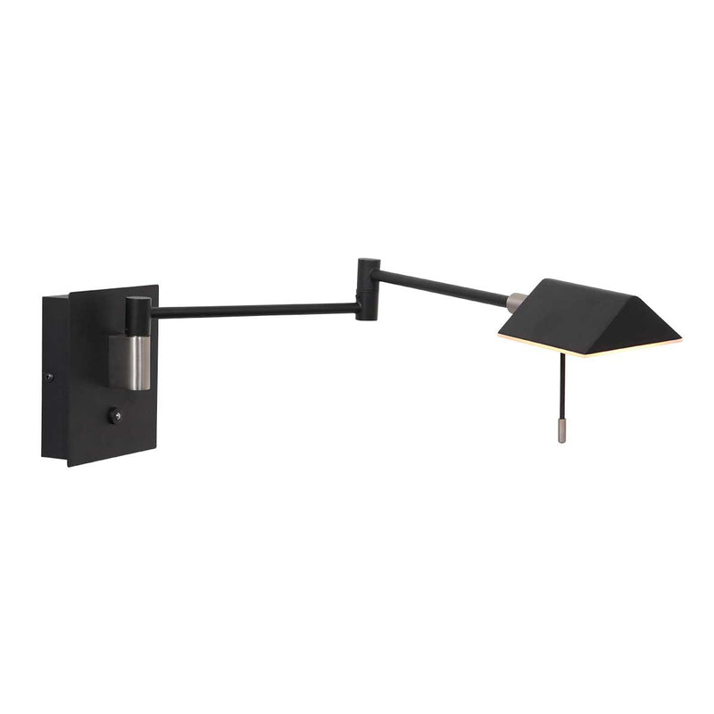 Retina 3402ZW black wall lamp with USB ports