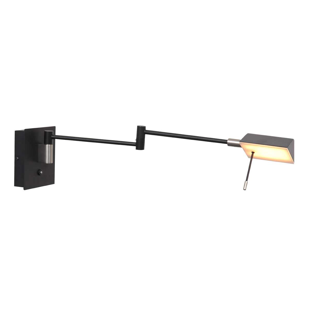 Retina 3402ZW black wall lamp with USB ports