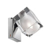 Applique murale Cubetto G9 en verre, chrome brillant et transparent, hauteur 17 cm