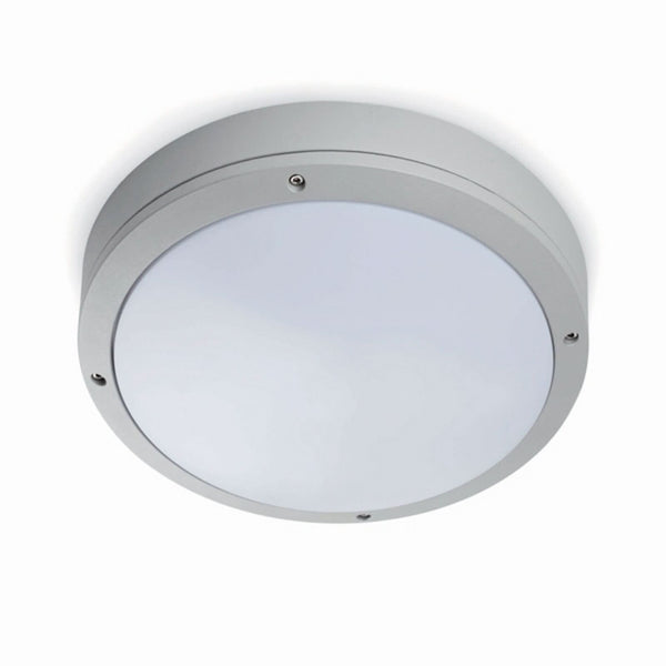 Plafonnier d'extérieur Yen en aluminium, gris clair et blanc, Ø 27,5 cm, IP54