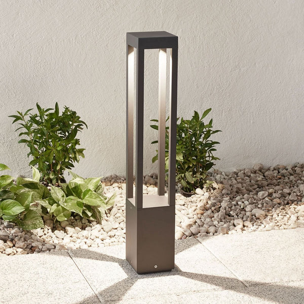Borne lumineuse d'extérieur LED Agra en aluminium, gris foncé, hauteur 65 cm, IP54
