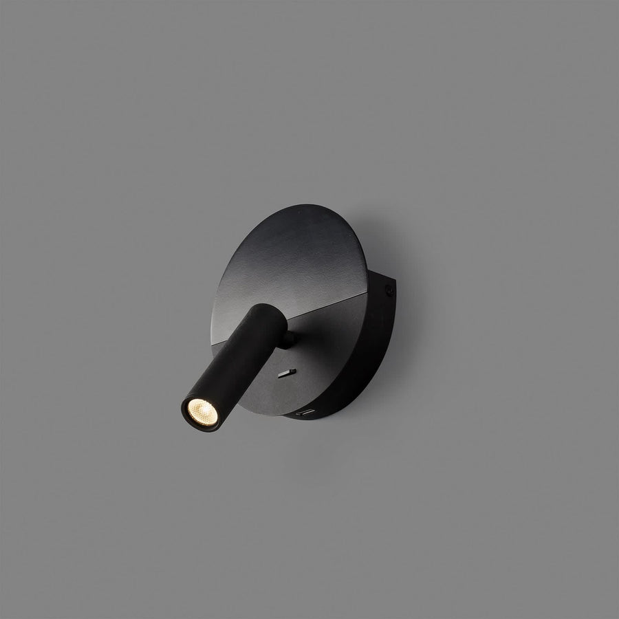 Applique murale LED Duas en verre, noir, Ø 14,4 cm