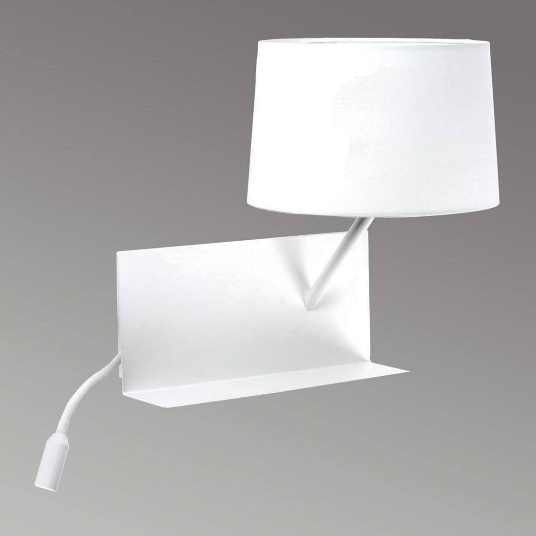 Applique murale Handy en tissu, blanc, 2 lumières, hauteur 55,5 cm