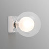 Applique murale Perla en verre, chrome et blanc, Ø 11,5 cm, IP44