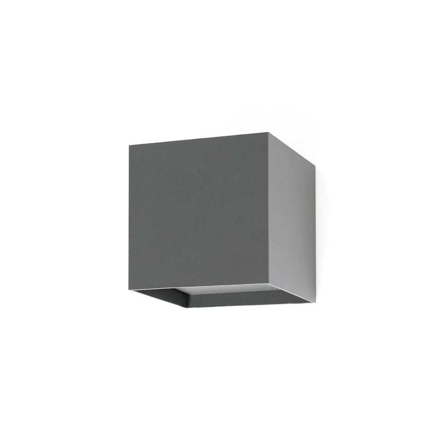 Applique d'extérieur LED Olan en verre, gris foncé, hauteur 16,5 cm, IP54
