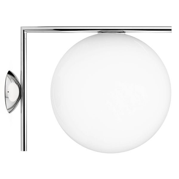 Applique murale IC C/W2 en verre, chromé, hauteur 31,6 cm
