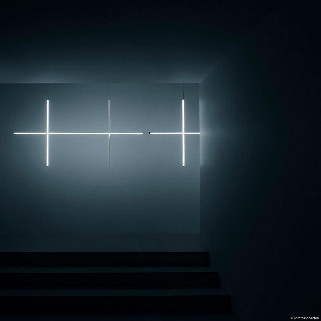 Applique murale LED Coordinates Wall 2 en aluminium, platine, hauteur 80 cm