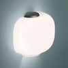 Applique murale Chouchin 3 Semi en verre, blanc et graphite, hauteur 25 cm, 30 W, largeur 30 cm