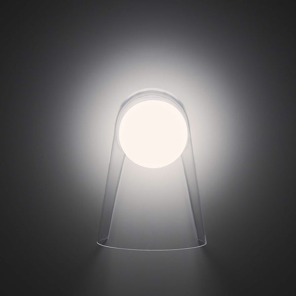 Applique murale Satellight G9 en verre, transparent et blanc, hauteur 29 cm