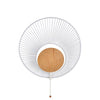Applique murale Oyster en coton, blanc et bois, Ø 40 cm