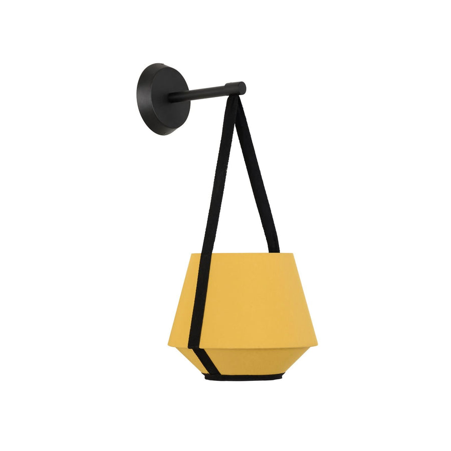 Applique murale Carrie XS en coton, jaune, hauteur 47 cm
