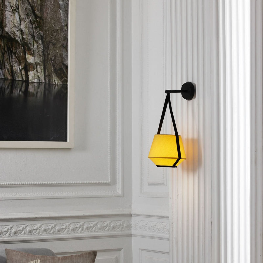 Applique murale Carrie XS en coton, jaune, hauteur 47 cm