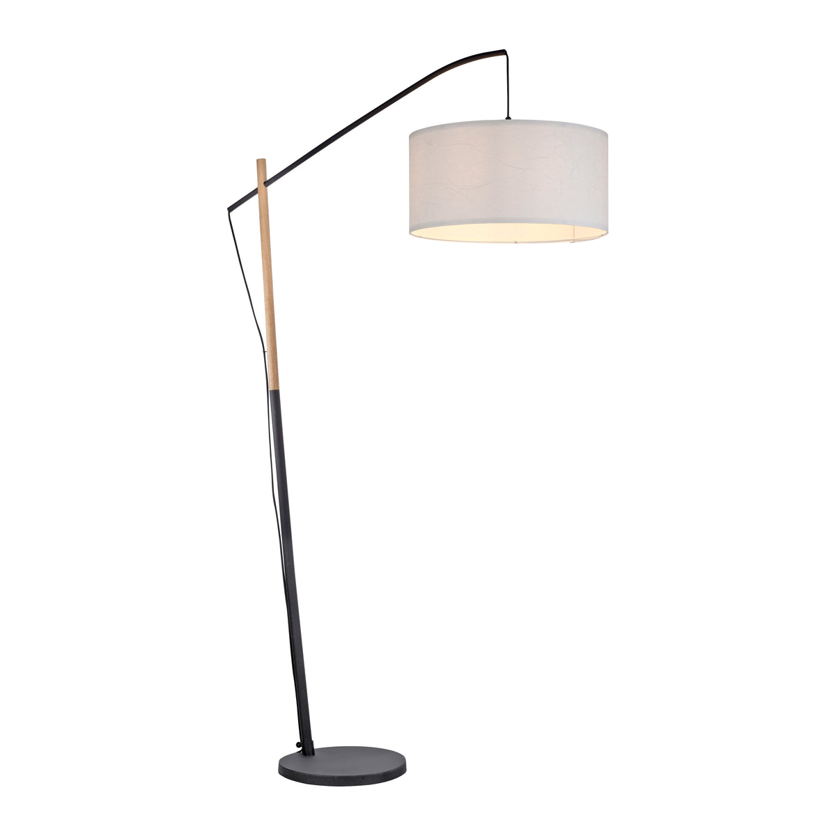 Lampadaire Green Sofie noir et bois, papier