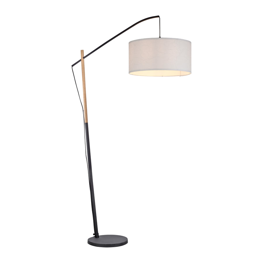 Lampadaire Green Sofie noir et bois, papier