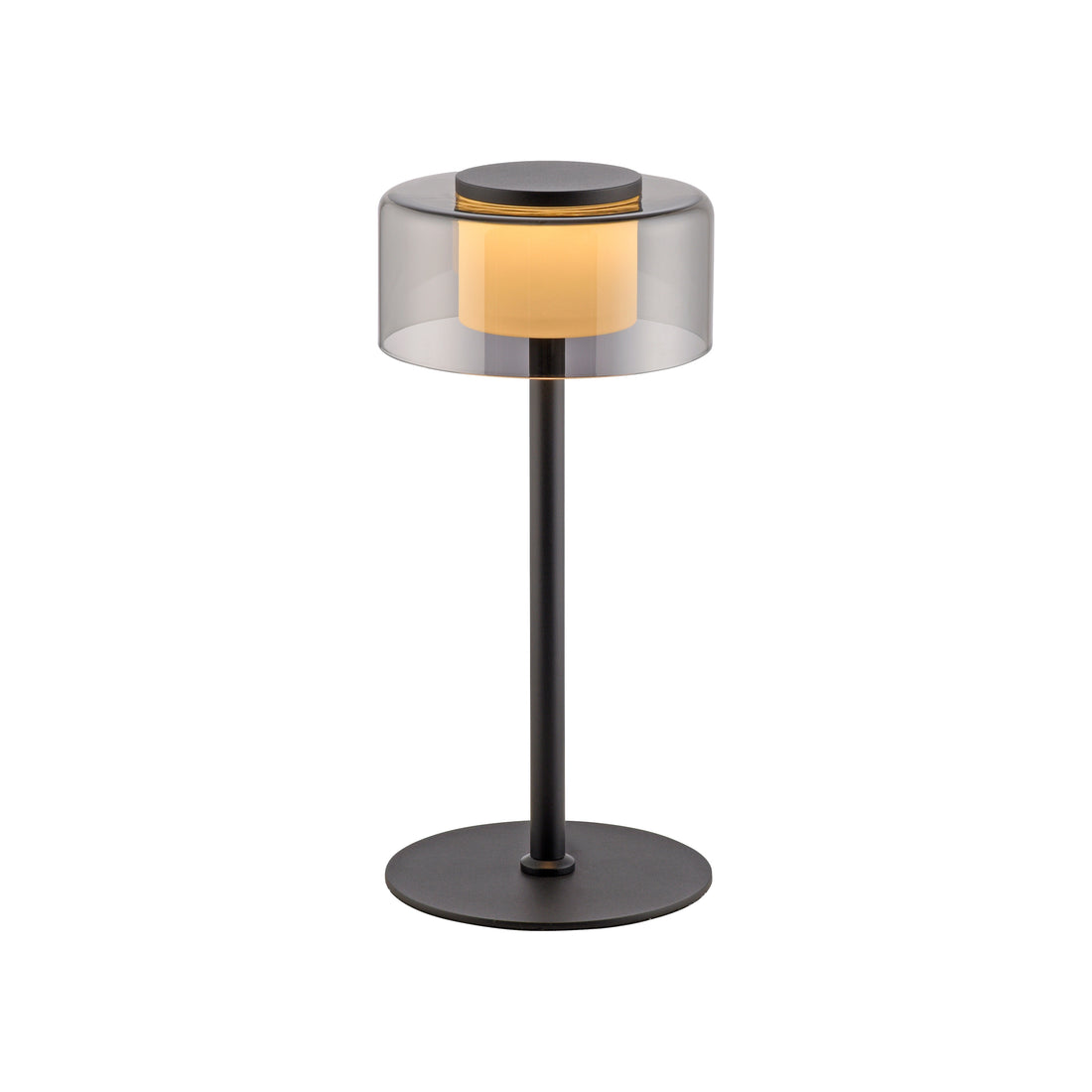 Lampe à poser Rika noire, verre, L 62,5 cm