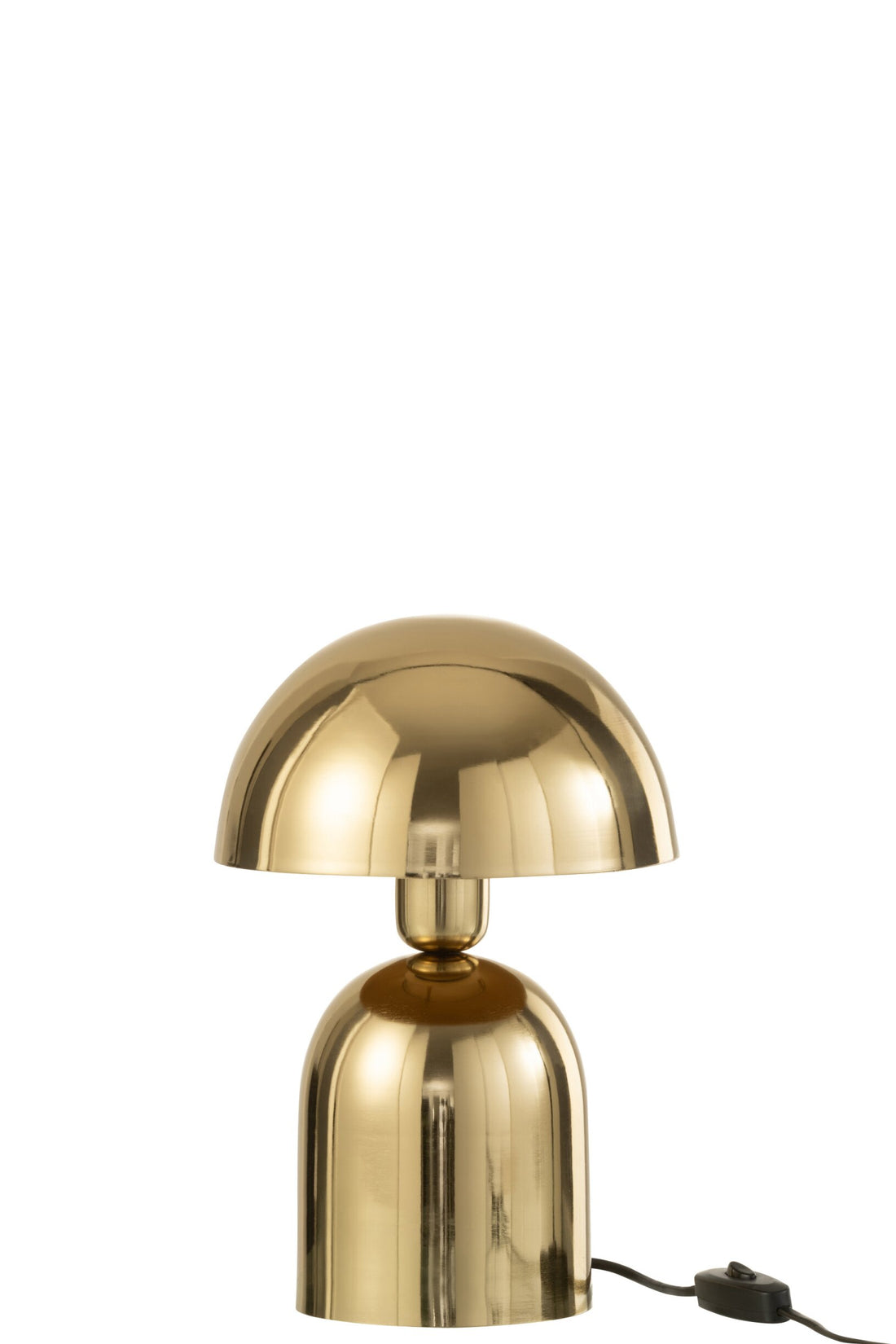 Lampe à poser champignon en métal doré brillant, H 30 cm