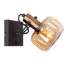 Glaslic 3864BR wall lamp in bronze with amber glass