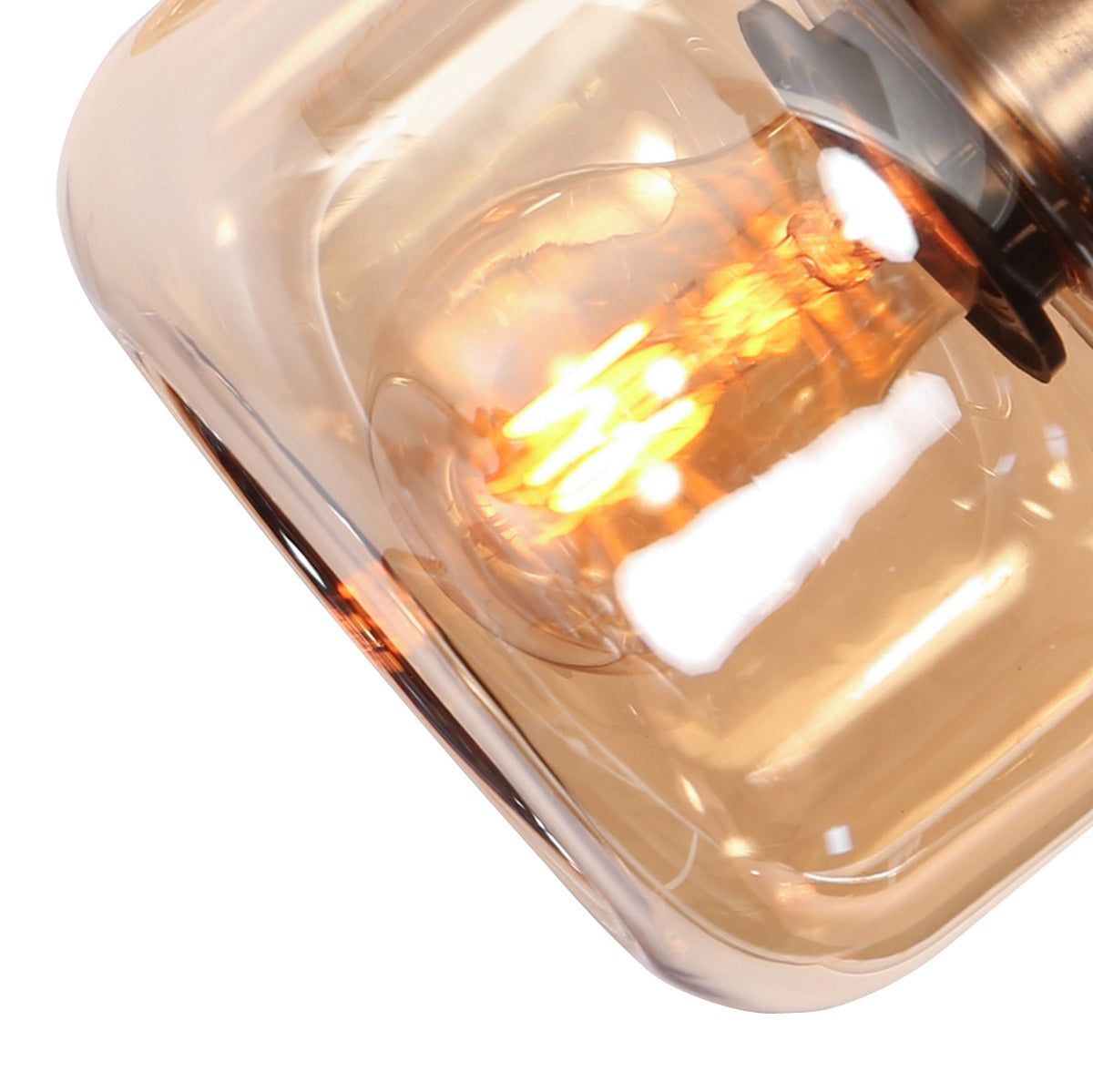 Glaslic 3864BR wall lamp in bronze with amber glass