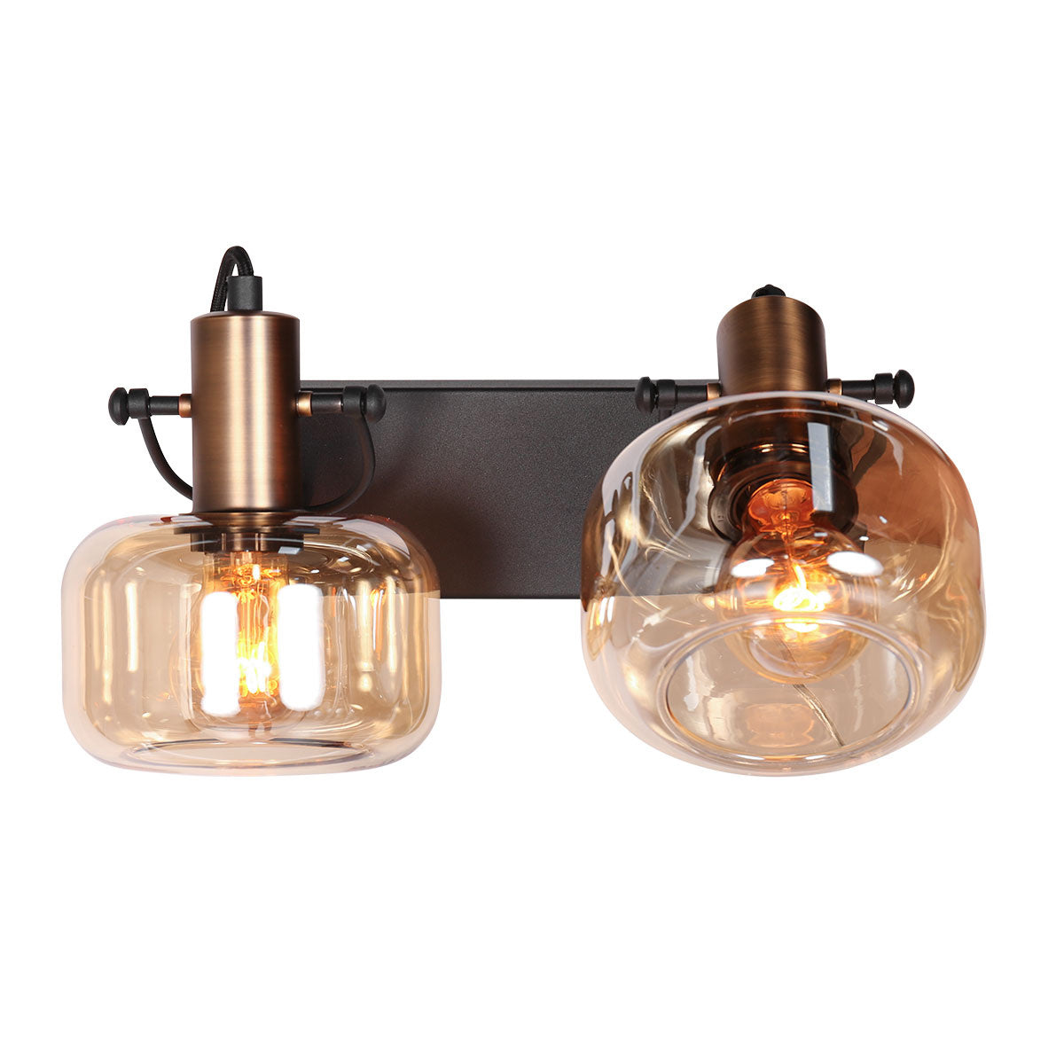 Amber Glass Bronze Wall Light | Xina