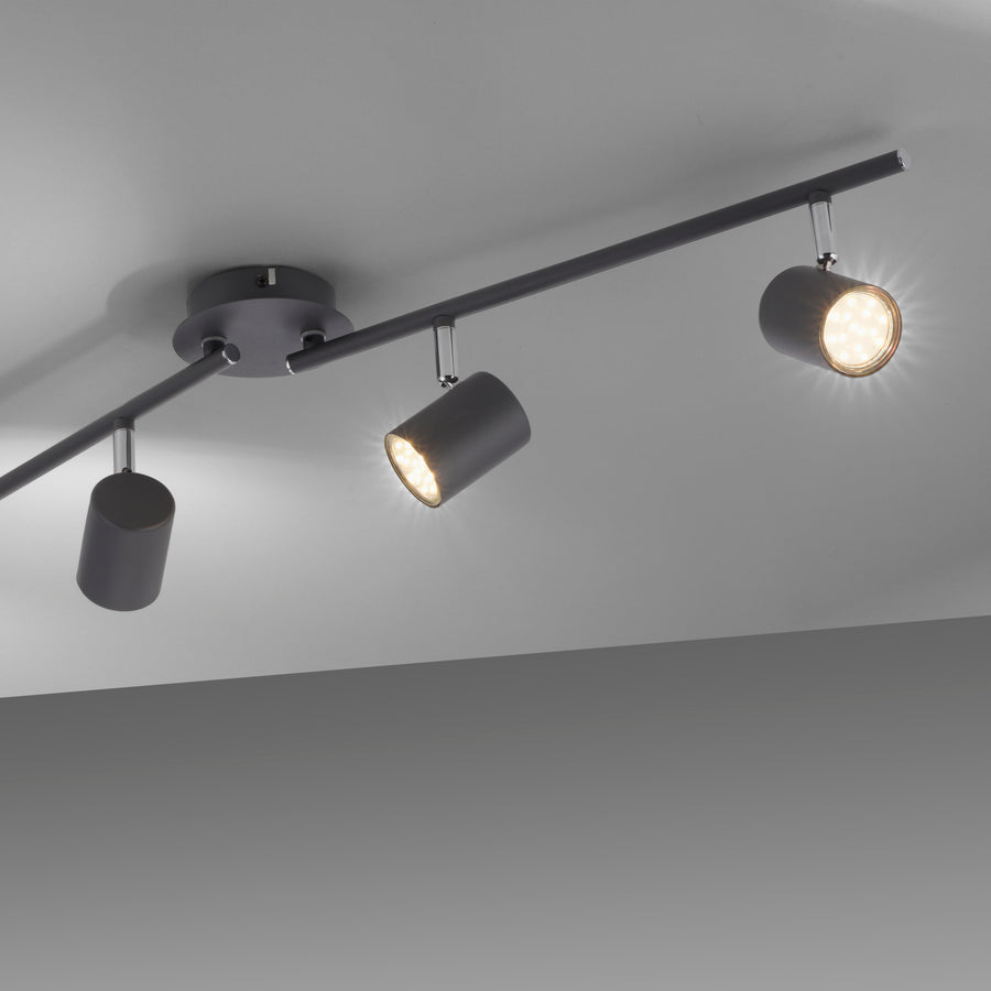 Plafonnier Tarik 4 lumières anthracite