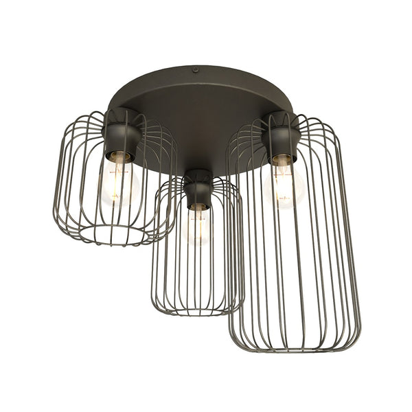 Barn 3-light ceiling light, black, Premium
