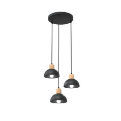 Seco 3-light pendant, black, Premium