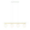 Allora 4-light pendant, white, opal glass
