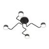 Kurage 4-light pendant lamp, black