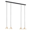 Elit 4-light pendant lamp, black and gold