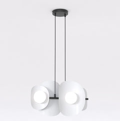 4-light black and grey pendant light