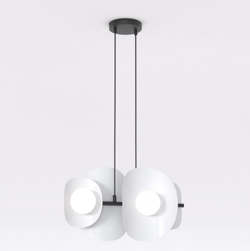 4-light black and grey pendant light