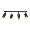Hiro 4-light spotlight black and gold