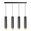 Kibo 4-light pendant lamp, black and gold