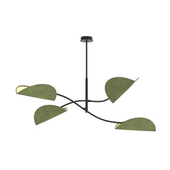 Lotus 4-light ceiling light, black and green