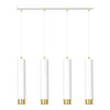 Kibo 4-light pendant lamp in white and gold