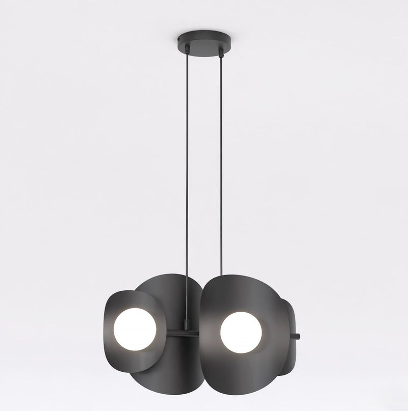 4-light black pendant light