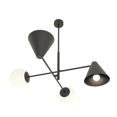 Hermes 4-light black pendant light
