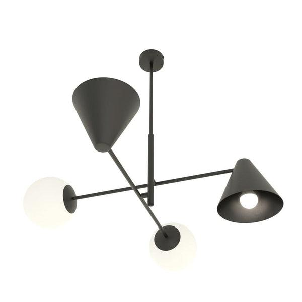 Hermes 4-light black pendant light
