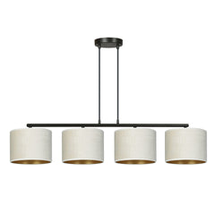 Hilde 4-light black and white pendant light