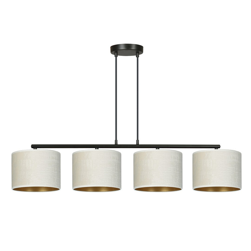 Hilde 4-light black and white pendant light
